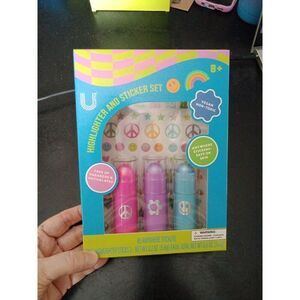 3 Colors Body Glittery Highlighter Makeup & Sticker Set Girls